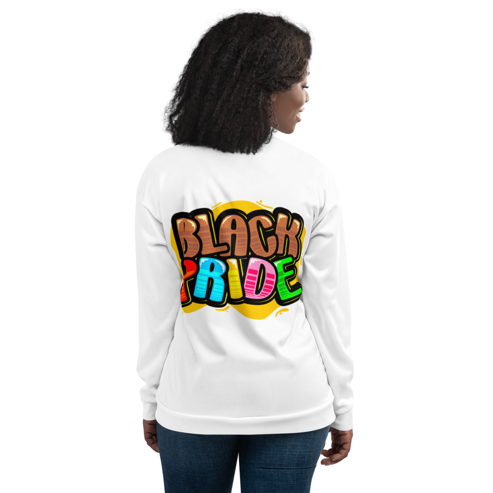 BLACK PRIDE BUBBLE FONT Unisex Bomber Jacket