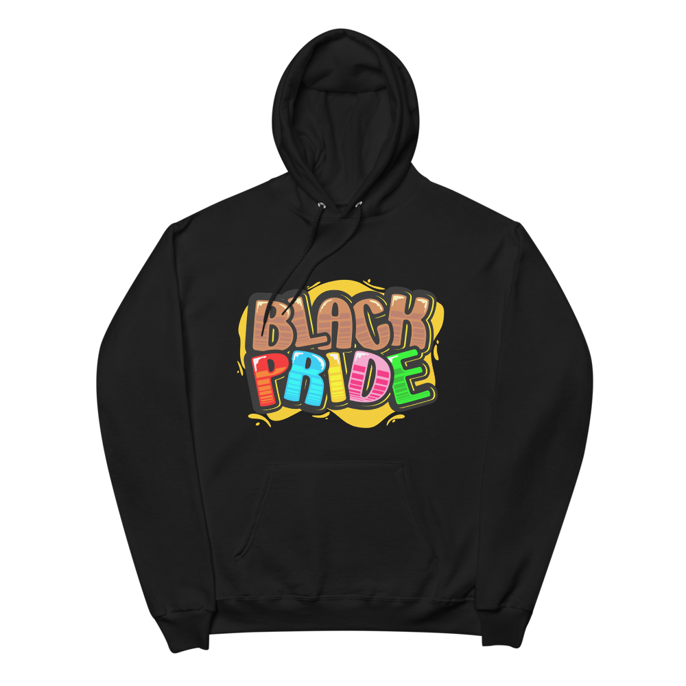 BLACK PRIDE BUBBLE FONT Unisex fleece hoodie