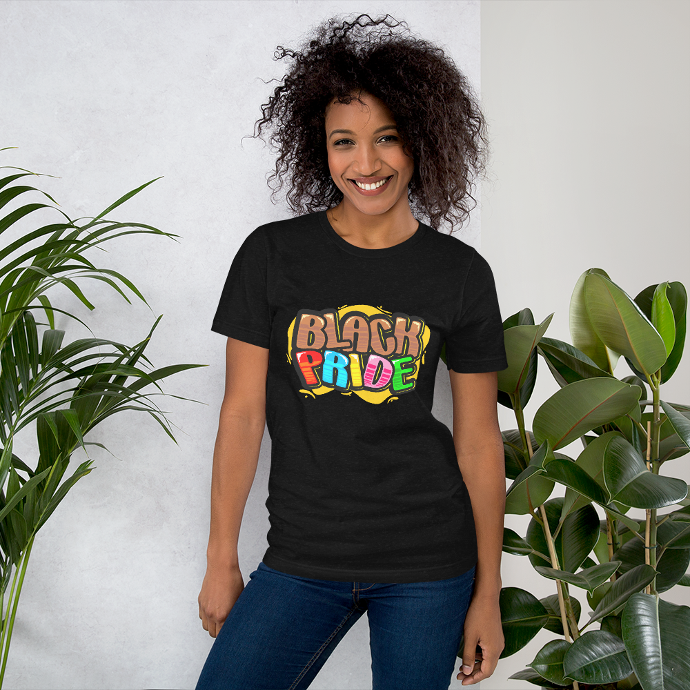 BLACK PRIDE BUBBLE FONT Short-sleeve unisex t-shirt