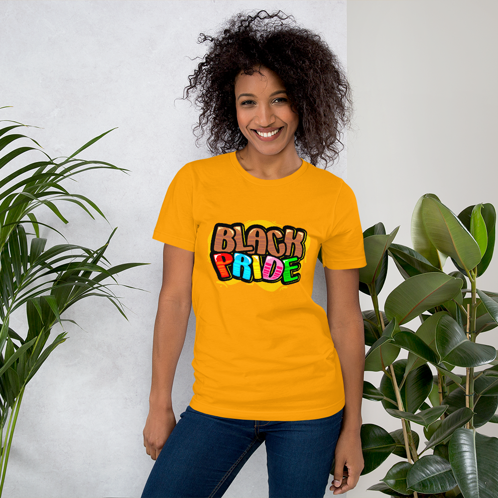 BLACK PRIDE BUBBLE FONT Short-sleeve unisex t-shirt