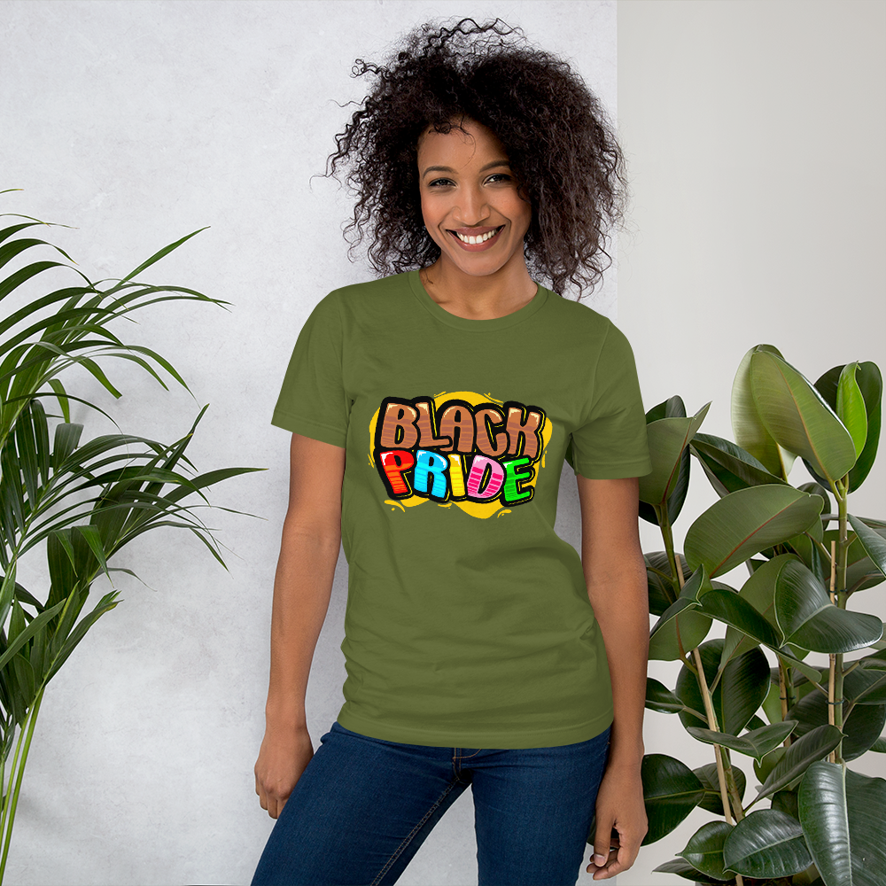 BLACK PRIDE BUBBLE FONT Short-sleeve unisex t-shirt