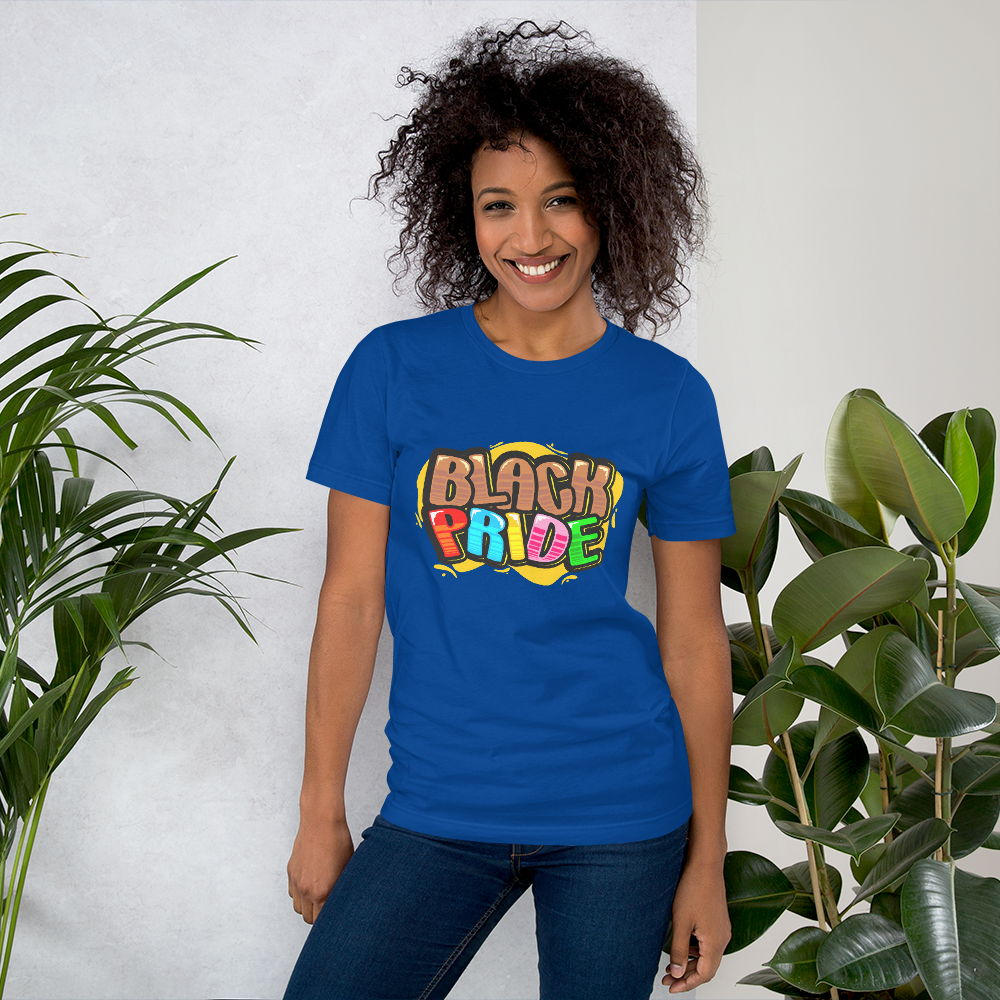 BLACK PRIDE BUBBLE FONT Short-sleeve unisex t-shirt